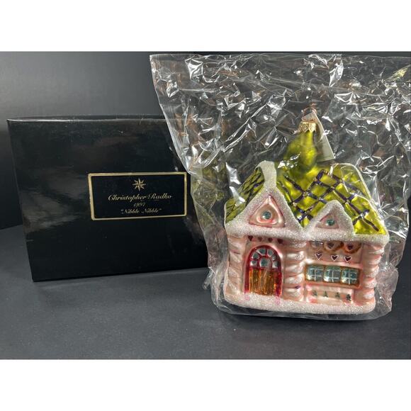 Christopher Radko Ornament Beautiful Ginger Bread House 1997 Nibble Nibble NEW - Picture 1 of 12